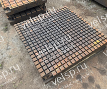 Плита монтажная чугунная 1200х1200х120 мм с 19 продольными и 19 поперечными Т-образными пазами